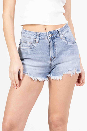 KATCH ME Mid-Rise Raw-Hem Multi-Pocket Denim Shorts – Vintage Street Style  29.99